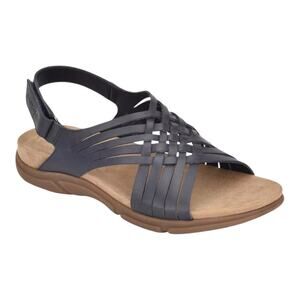 Easy Spirit Women's Mar Woven Leather Slingback Sandals Navy Blue Size 8 N